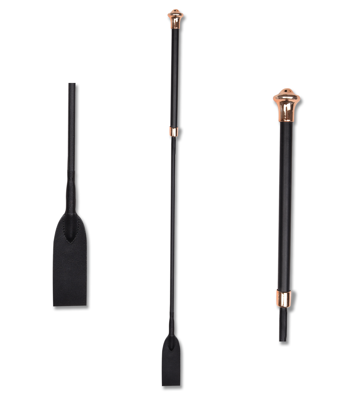 Ledergriff Spankgerte gold 65cm